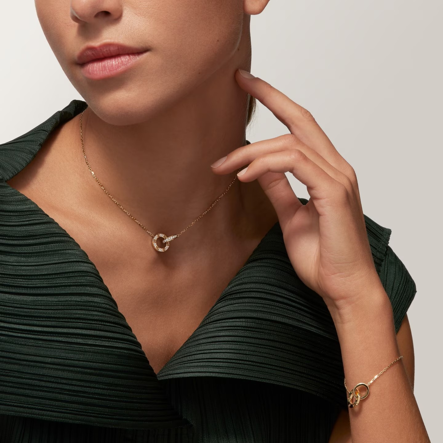 PENDENTIF LOVE, PAVÉ OR JAUNE – Image 3