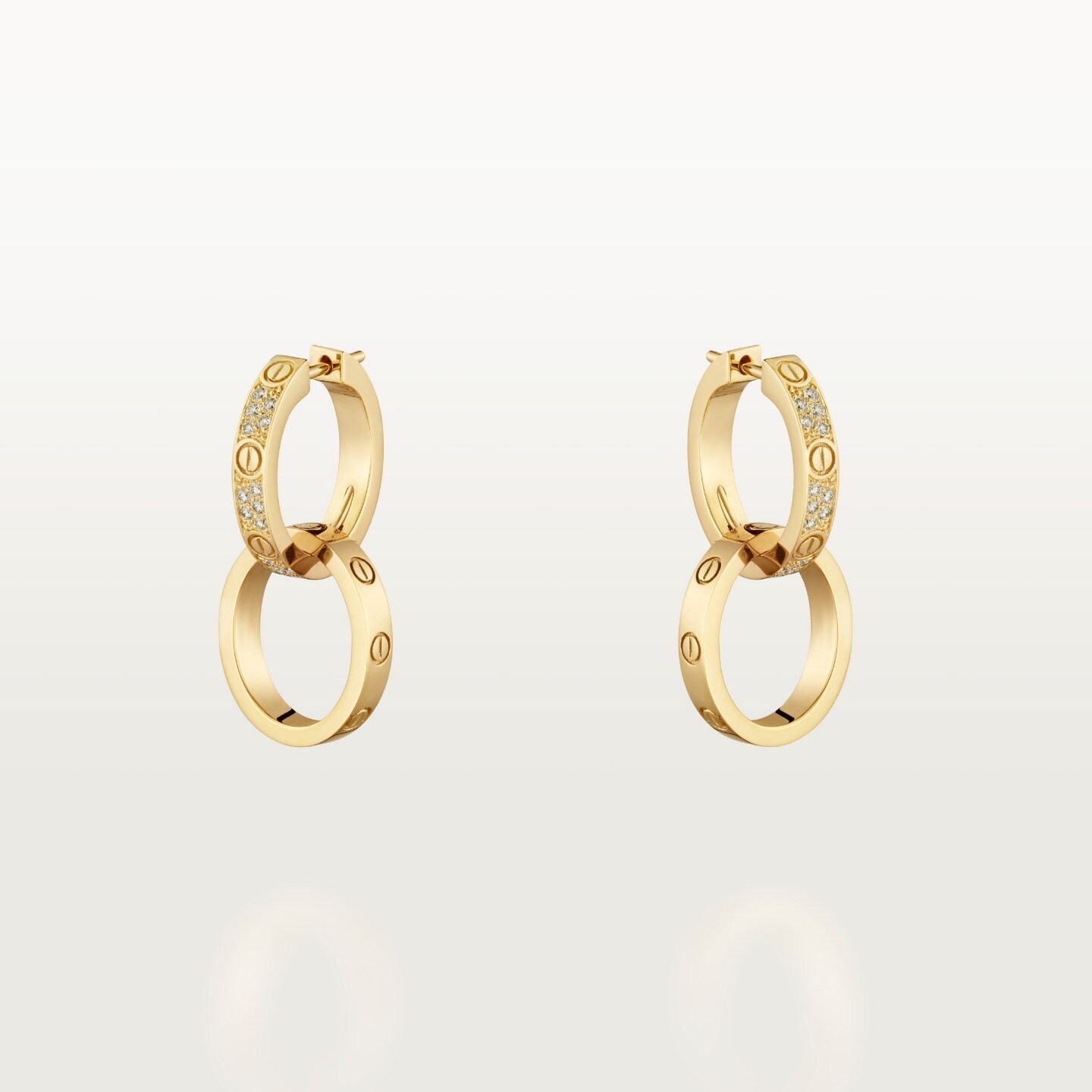 Boucles d'oreilles LOVE, multiportés, semi-pavées