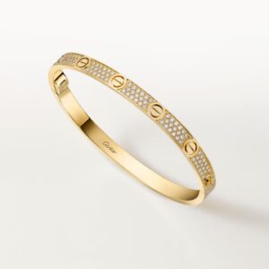 BRACELET LOVE, PAVÉ OR JAUNE