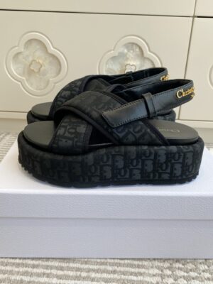 Dior - Sandales plateforme - Noir monogramme