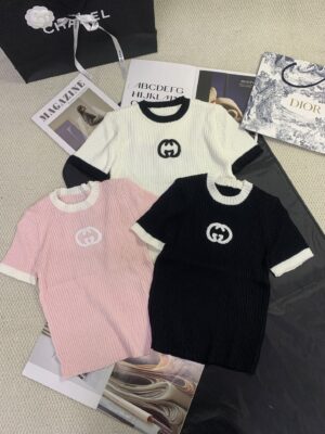 Gucci - T-shirt maille logo GG - Blanc