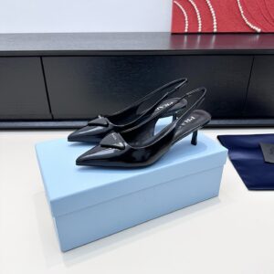 Prada - Escarpins slingback - Noir cuir