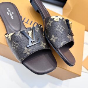 Louis Vuitton - Mules plates - Monogramme noir et marron