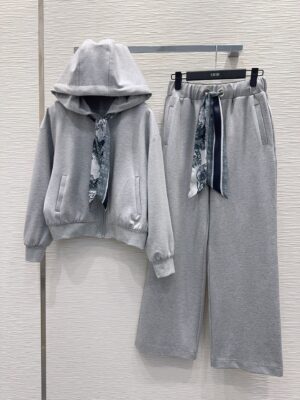 Dior - Ensemble jogging à capuche cordon - Gris