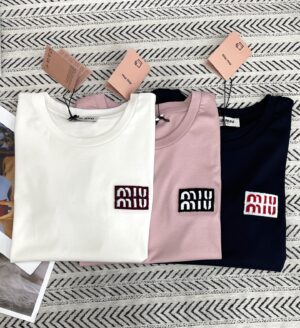 Miu Miu - T-shirt logo patch - Blanc