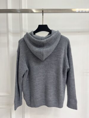 Celine - Hoodie coton logo imprimé - Gris