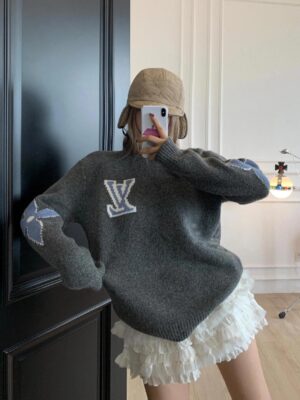 Louis Vuitton - Pull oversize monogramme - Gris