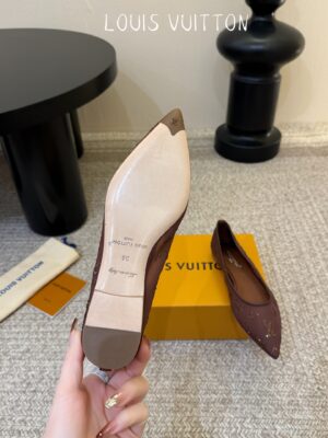 Louis Vuitton - Ballerines pointues - Marron monogramme strass