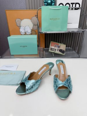 Aquazzura - Sandales à talon - Turquoise strass