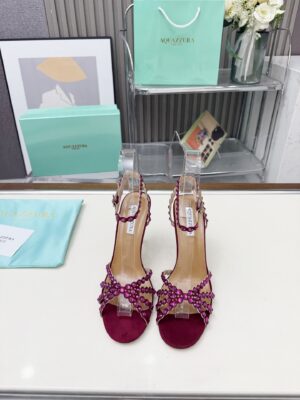 Aquazzura - Sandales à talon - Fuchsia strass