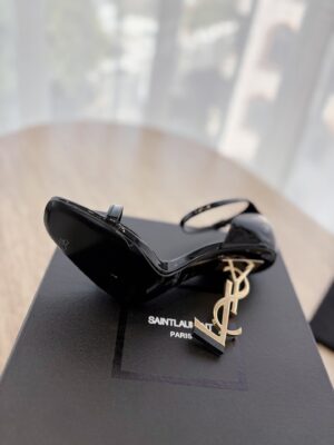 Yves Saint Laurent - Sandales à talon - Noir verni