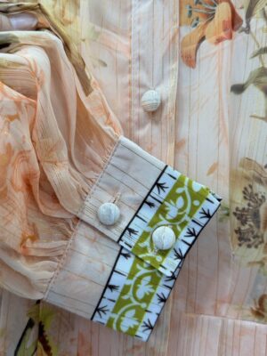 Zimmermann - Robe longue manches longues imprimé floral - Pêche