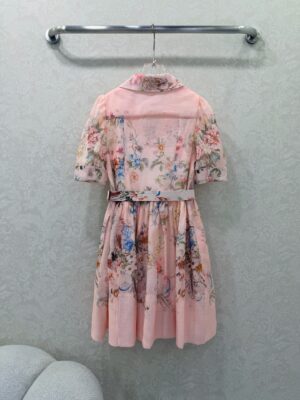 Zimmermann - Robe courte manches courtes imprimé floral - Rose pâle