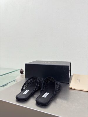 Alaïa - Mules plates - Noir tressé