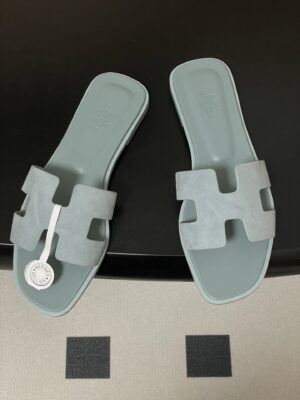 Hermès - Sandales plates - Bleu pastel