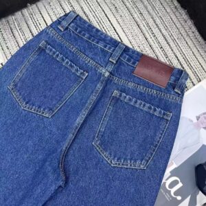 Loewe - Jean large anagramme brodé - Bleu brut