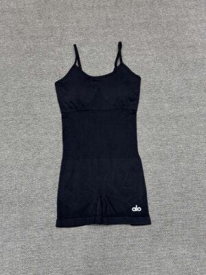 Alo - Combinaison sport short fines bretelles - Noir