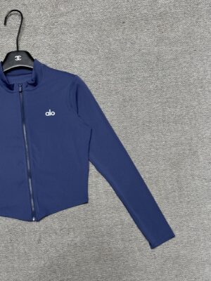 Alo - Veste sport cropped zippée - Bleu