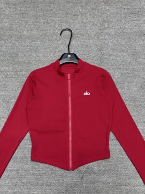 Alo - Veste sport cropped zippée - Rouge