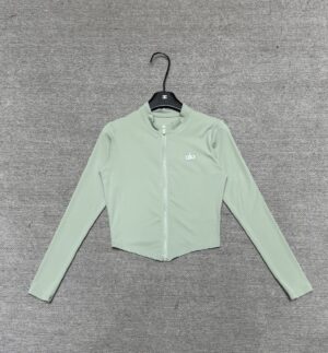 Alo - Veste sport cropped zippée - Vert sauge