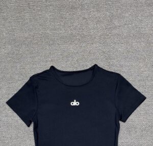 Alo - T-shirt ajusté logo brodé - Bleu marine