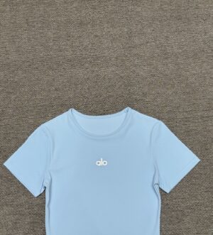 Alo - T-shirt ajusté logo brodé - Bleu ciel