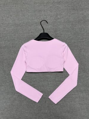 Alo - Top sport cropped manches longues - Rose