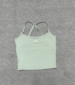 Alo - Débardeur sport fines bretelles - Vert sauge
