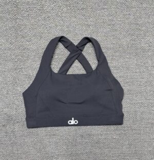 Alo - Brassière sport maintien dos croisé - Gris anthracite