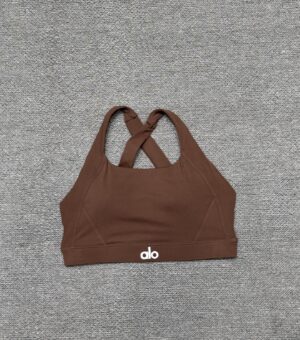 Alo - Brassière sport dos croisé - Marron