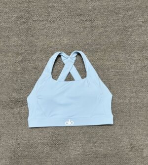 Alo - Brassière sport dos croisé - Bleu ciel