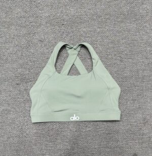 Alo - Brassière sport dos croisé - Vert sauge