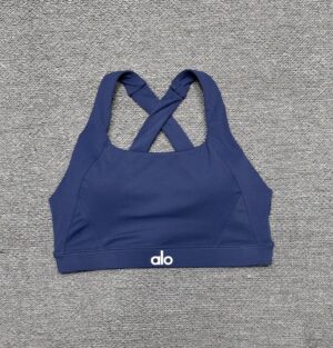 Alo - Brassière sport dos croisé - Bleu marine