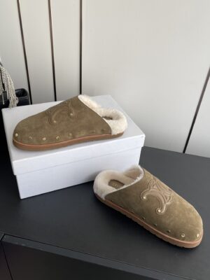 Celine - Sabots fourrés - Beige suede