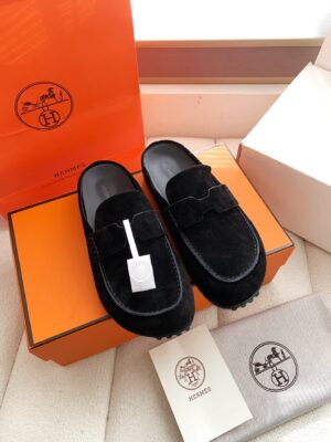 Hermès - Mocassins - Noir daim