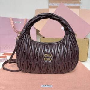 MIU MIU-Sac hobo matelasse brun cafe