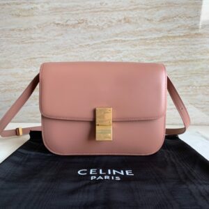 Celine - Sac bandouliere Triomphe cuir rose nude