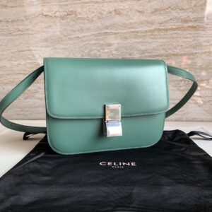 Celine - Sac bandouliere Triomphe cuir vert menthe