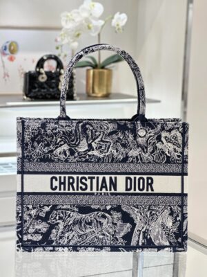 DIOR-Cabas Book Tote toile bleu marine