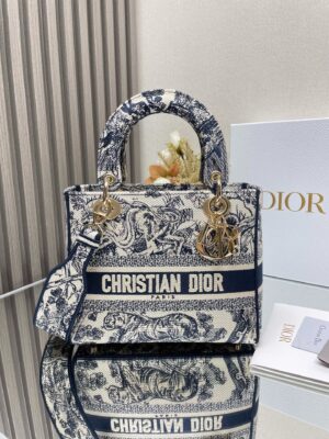DIOR-Cabas Book Tote toile bleu denim