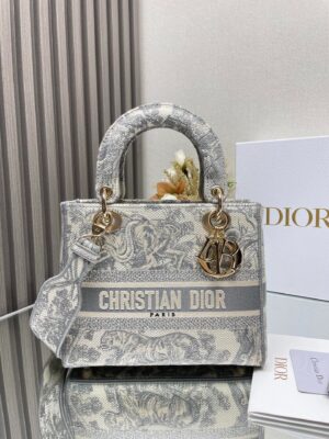 DIOR-Cabas Book Tote toile gris perle