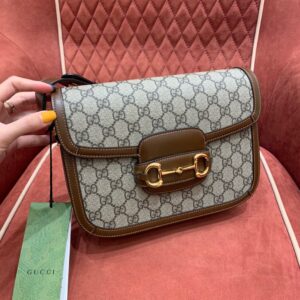 GUCCI-Sac bandouliere GG toile beige horsebit