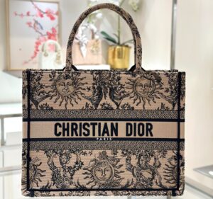 DIOR-Cabas Book Tote toile beige noir