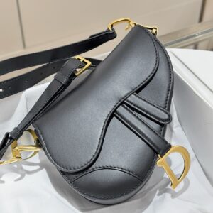 DIOR-Sac bandouliere Saddle cuir noir