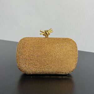 BOTTEGA VENETA-Pochette minaudiere cristal dore