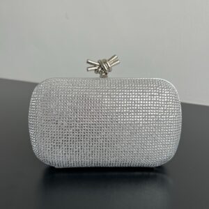 BOTTEGA VENETA-Pochette minaudiere cristal argent